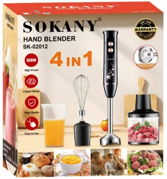 Sokany 4-in-1 Hand Blender SK-02012 600 W Electric Whisk