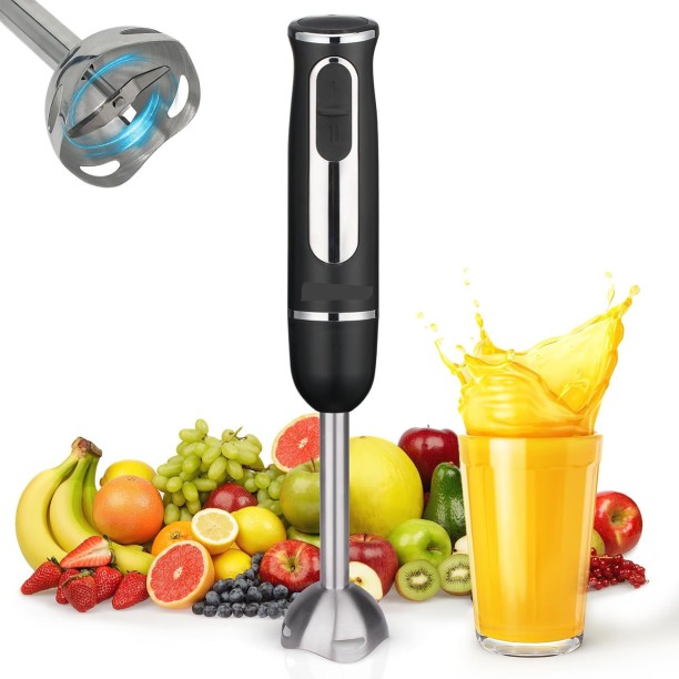 Solala Food supplement mixer，Household cooking stick multi-function handheld electric blender stainless steel blade baby food supplement juicer 120 W Electric Whisk