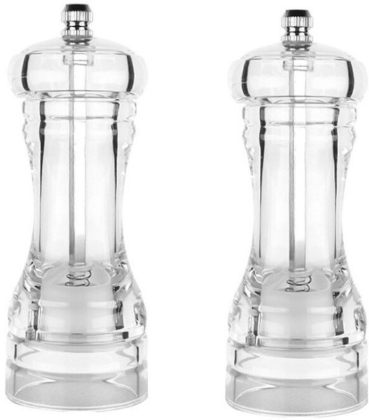 Takme Home 16cm Acylic Pepper Mill Set of 2 Manual Hand Muller Grinder