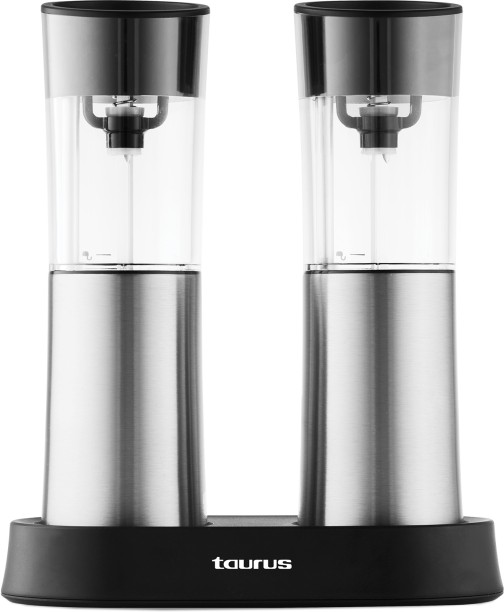 Taurus Salt and Pepper Stainless Steel Battery Operated "Spice Sync" Electric Hand Muller Grinder