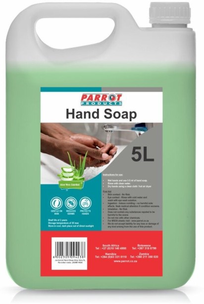 Parrot Products Antibacterial Hand Soap Aloe Vera 5L Hand Wash Bottle For  Men & Women