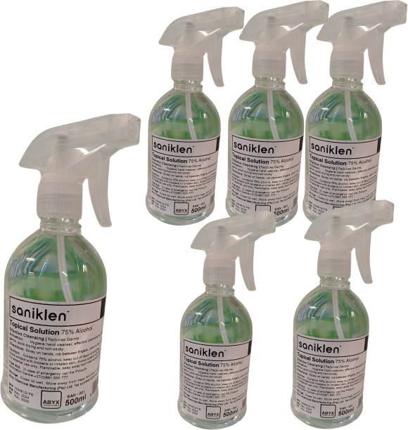 Abyx Saniklen Topical Solution 75% Alcohol - Hand Sanitizer Pump Dispenser For  Men & Women