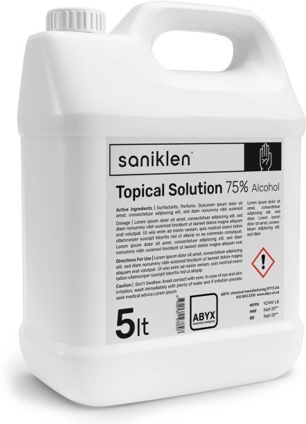 Abyx Saniklen Topical Solution 75% Alcohol Hand Sanitizer Bottle For  Men & Women