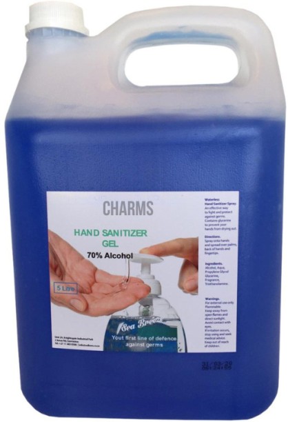 Charms Gel Hand Sanitiser - 5L Hand Sanitizer Can For  Men & Women