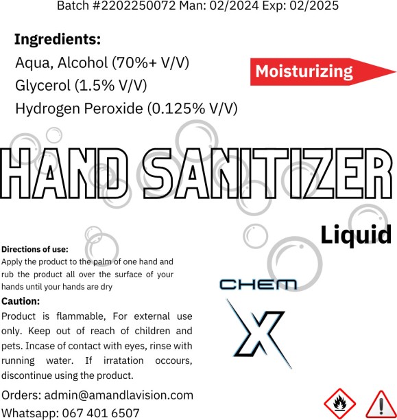 CHEM X 5L Blue sanitizer without tap Hand Sanitizer Bottle For  Men & Women