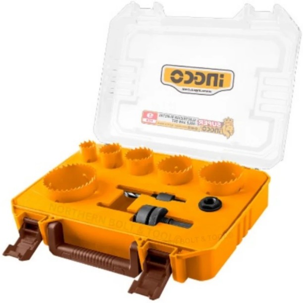 Ingco BI-Metal hole saw set 9pc Keyhole Saw