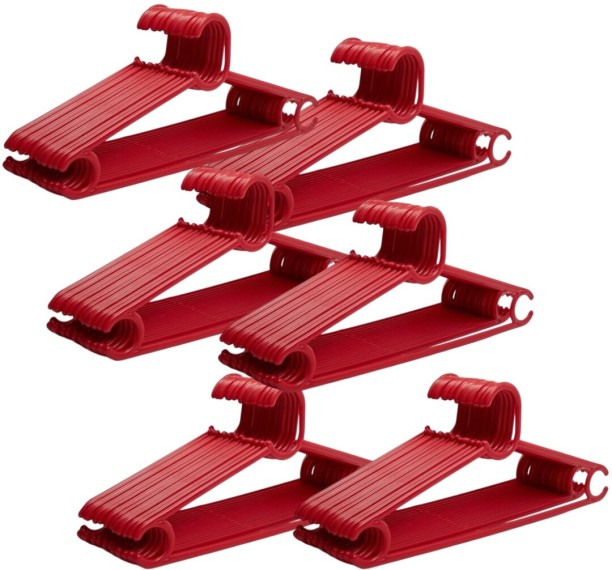 Formosa Plastic Clothes Hangers Maroon 43cm 60 Pack [10x6P] Plastic Pack of 60 Hangers For  Shirt