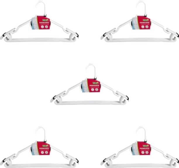 AZ Décor 036-000065 Plastic Pack of 5 Hangers For  Trousers