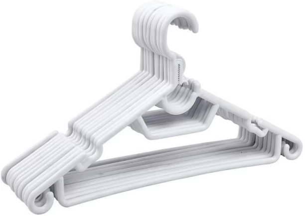 Formosa Plastic Clothes Hangers 10'S White 43cm Plastic Pack of 10 Hangers For  Shirt