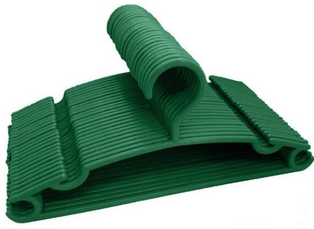 Formosa Plastic Clothes Hangers 43cm Green 50 Pack [5x10pack] Plastic Pack of 50 Hangers For  Shirt