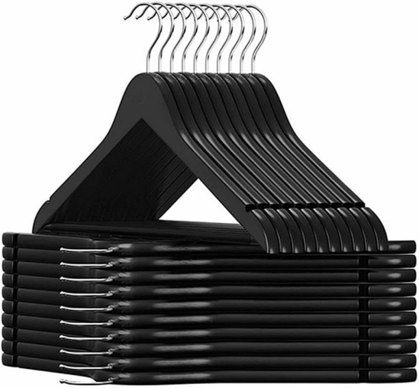 Anchor A Grade Non-Slip Chrome Hook 360 Swivel Wooden Pack of 20 Hangers For  Shirt