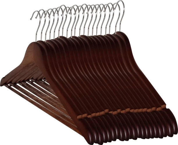 chenshia Luxury Wooden Clothes Hangers – Non-Slip Suit & Pant Hangers with 360° Swivel Hook, Notched Design Wooden Pack of 20 Hangers For  Trousers