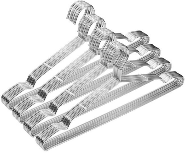 Wobuciko Clothes Hanger Metal Silver 40 Pack [10x4P] Steel Pack of 40 Hangers For  Shirt