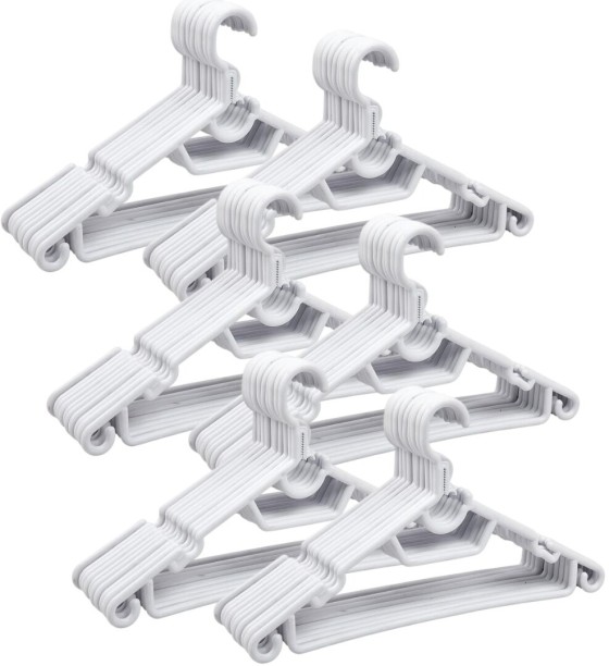 Formosa Plastic Clothes Hangers White 60's 43cm [10x6P] Plastic Pack of 60 Hangers For  Shirt