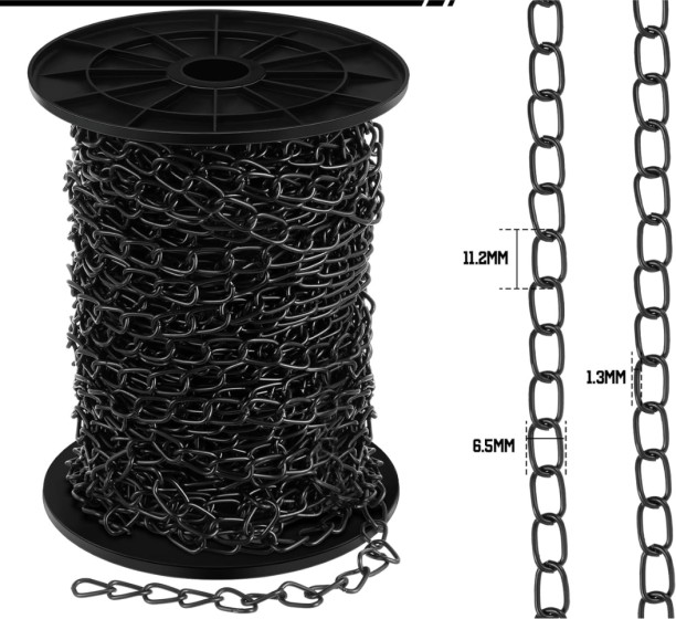 YiAD 51333 5mmx26m Galvanized Steel Chain Stainless Steel Light Hanging Chain