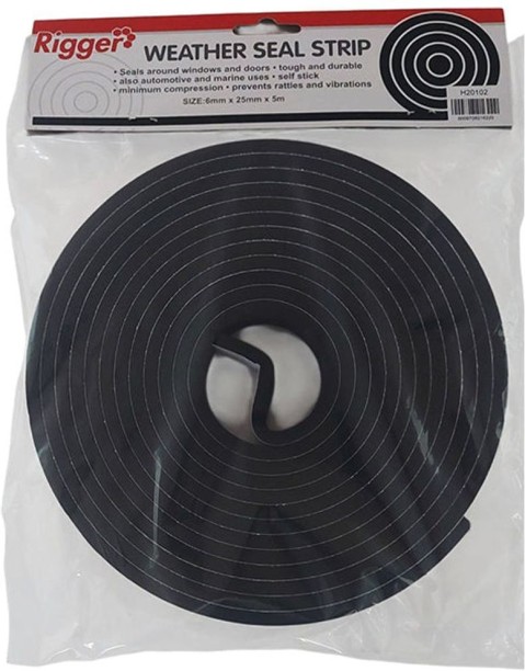 RIGGER Weather Seal Tape 6mm x 25mm x 5 MT 500 cm Foam Tape