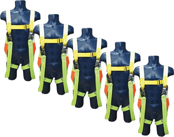 Mts Full Body Safety Harness with dual Webbing Lanyard and 2 Scaffolding Hooks Full Body Harness