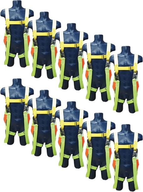 Mts Full Body Safety Harness with dual Webbing Lanyard and 2 Scaffolding Hooks Full Body Harness