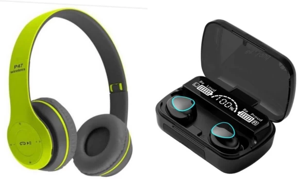 UG Headphones Combo UG P 47 Wireless Headphones with M 10 Combo Bluetooth Headset