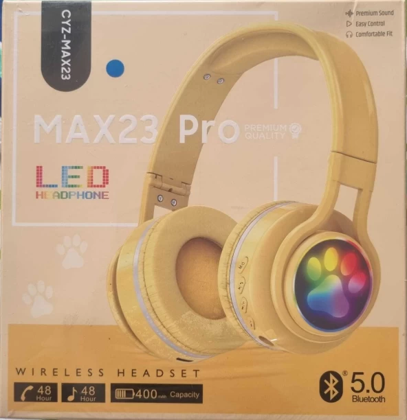 LED HEADPHONE MAX23 PRO Wireless and Wired Headset