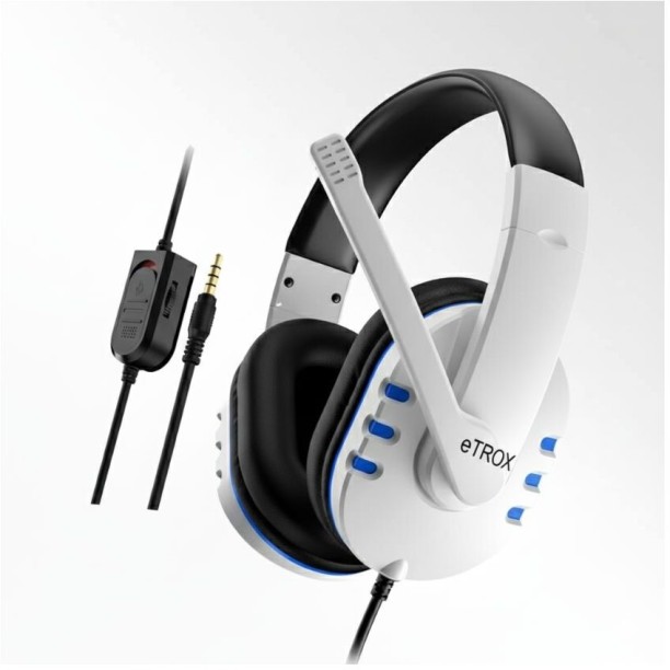 eTROX Gaming Headphones with Adjustable Mic – Aux Wired, Xbox, PS5, Nintendo Swith & PlayStation Compatible Wired Headset