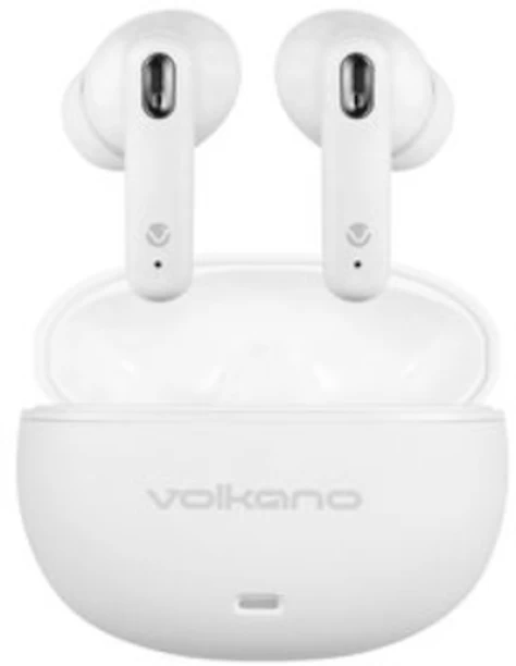 Volkano Pulse Series ANC True Wireless Earphones with Dual-Mic ENC - White Bluetooth Headset