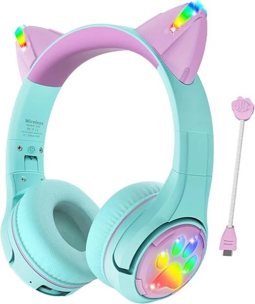 Super Electronics LED Bluetooth Cat Ear Headphone Bluetooth Headset