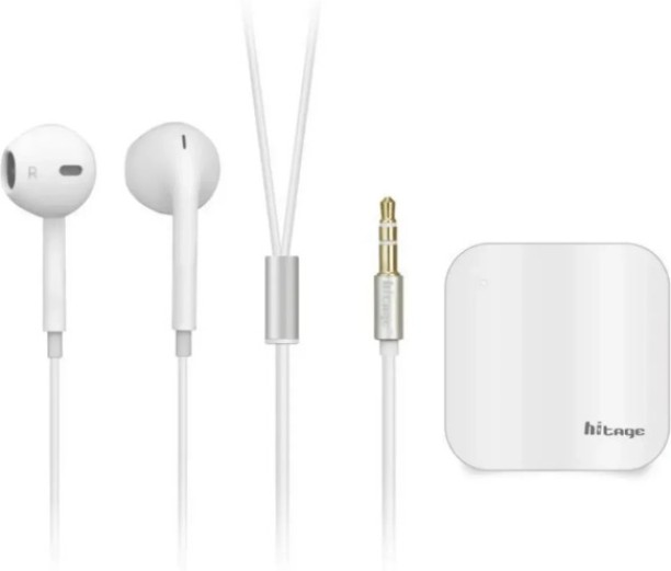 Hitage White Collar Earphones Wired Headset