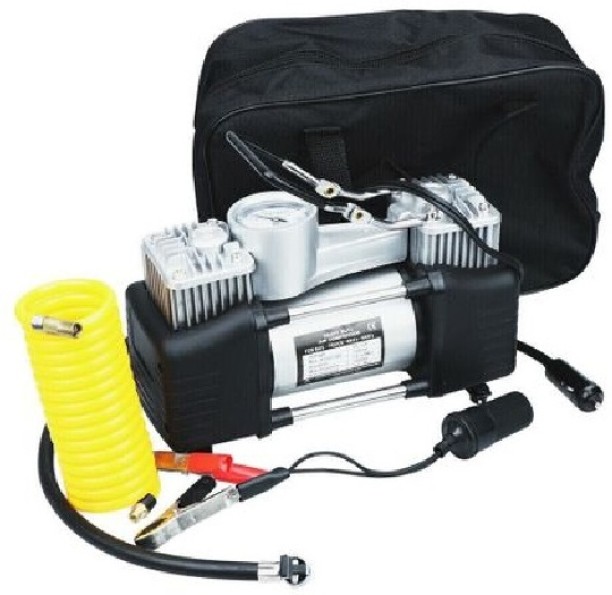 joburgdeals 12V 150 PSI Double Cylinder Air Compressor Inflator Pump Car Tire 2 Wheeler Tyre
