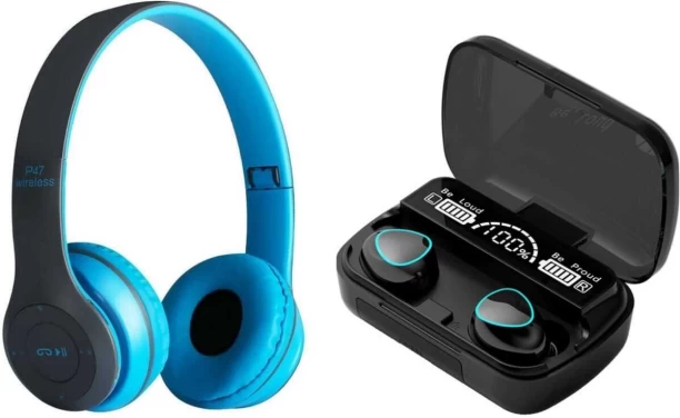 UG Headphones Combo UG P 47 Wireless Headphones with M 10 Combo Bluetooth Headset