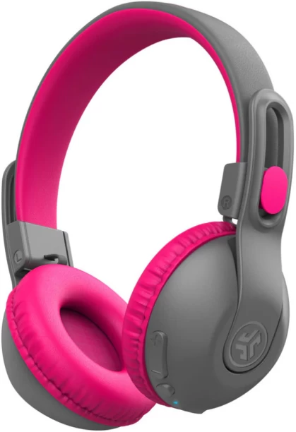 JLAB JBuddies Studio 2 Wireless Headphones - Pink/Grey Bluetooth & Wired without Mic Headset