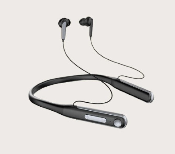 Just Simplified Moxom Wireless MAX Neckband Earphone- Black Bluetooth Headset