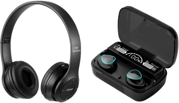 UG Headphones Combo UG P 47 Wireless Headphones with M 10 Combo Bluetooth Headset
