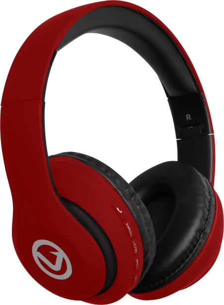 Volkano Wireless Headphones - Impulse Series - Red Bluetooth & Wired Headset