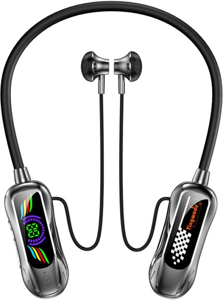 Fariedl Digital display hanging neck Bluetooth headset, real-time power monitoring and long battery life Bluetooth & Wired without Mic Headset