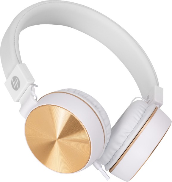 HP Music Headphones -Pristine Sound - White & Rose Gold Wired Headset
