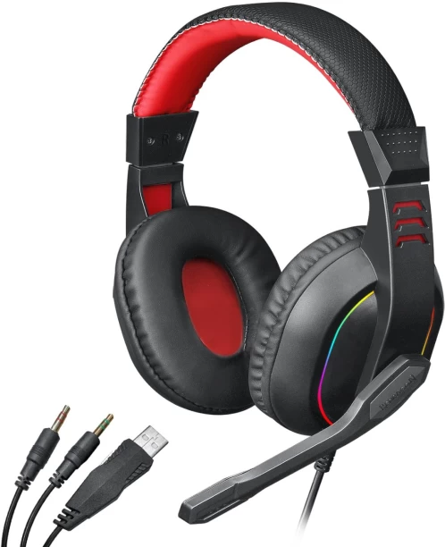 Redragon Over-Ear Ares Rgb Aux Gaming Headset - Black Wired Headset