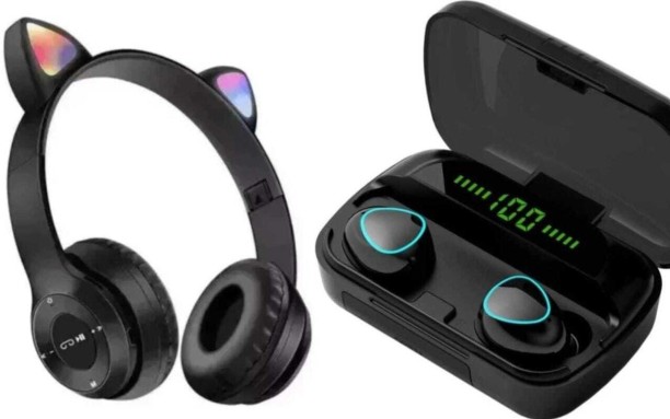 BT COMBOS CAT HEADSETS AND M10 EARBUDS Bluetooth Headset