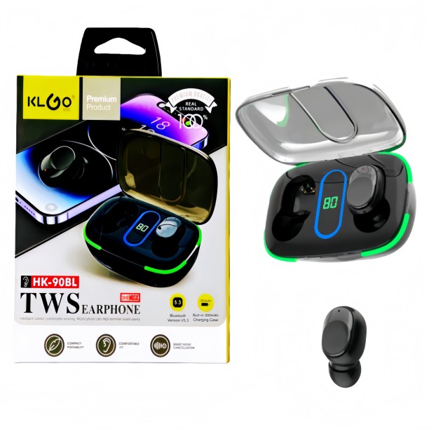 KLGO ANC Wireless Earbuds - Digital Display, Bluetooth 5.3, in-Ear Cancelling Headphones Wireless Headset