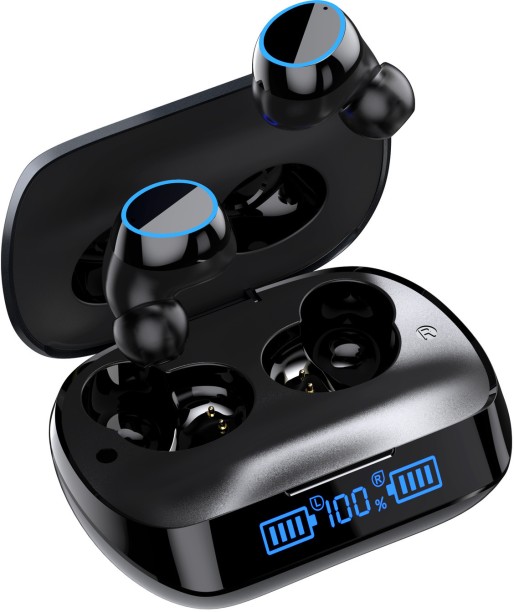 Spark Canceling LED Power Display Earphones with Charging Case Bluetooth Headset