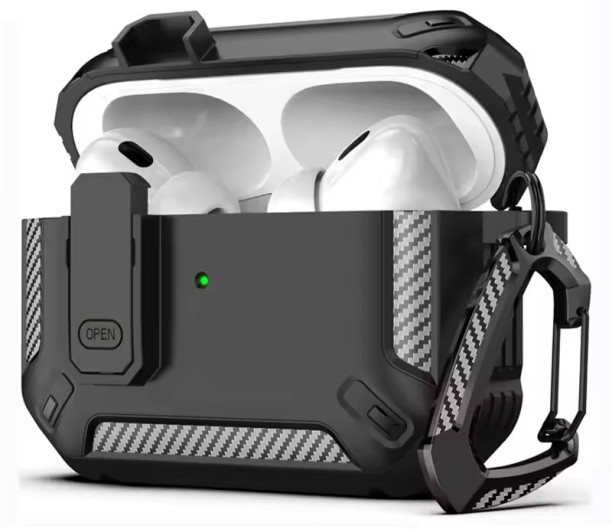 Fantasy Town 2-Pack Black+Red Protective Case for AirPods Pro3 2025 Earphone Model Snug Fit Wireless without Mic Headset