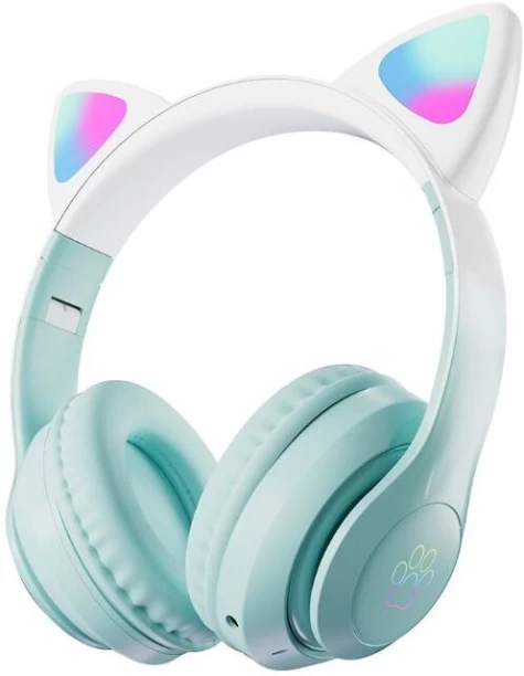SUPER E Aerbes AB-D517 Cuffie Stereo Bluetooth Cat Ear Headphone With RGB Bluetooth & Wired Headset