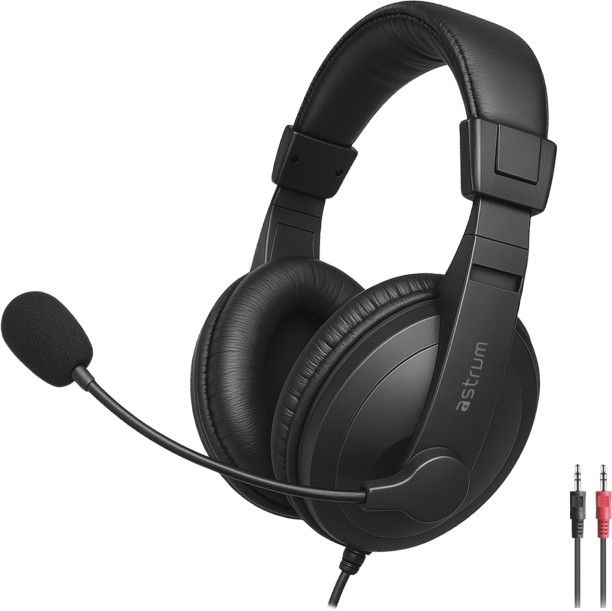 Astrum Over-Ear Headset with Mic & Dual 3.5mm Aux Jacks -HS120 Wired Headset