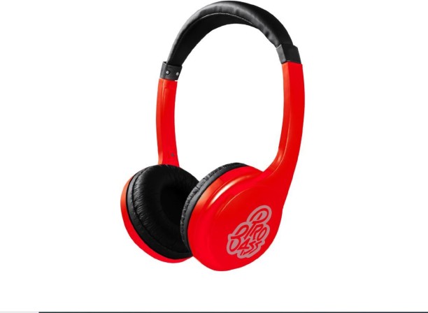 Pro Bass Elevate series Auxiliary Headphone- Red Wired Headset