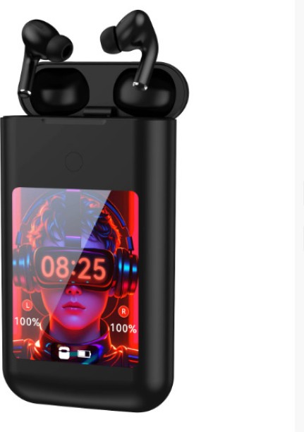 fantasy town Multiple Function In Ear Bluetooth Wireless Earphone Charging Case With 2.8" Touch Screen Power Bank Headphone Music Game Wireless without Mic Headset