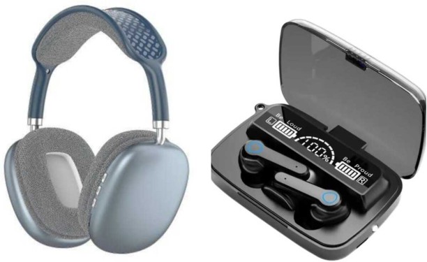 UG Headphones combo P9 Headphones with Wireless High Quality M19 Earbuds Combo Bluetooth Headset