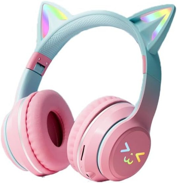 Fariedl Gradient color cat ear Bluetooth headset wireless head-mounted music game e-sports high appearance Bluetooth Headset