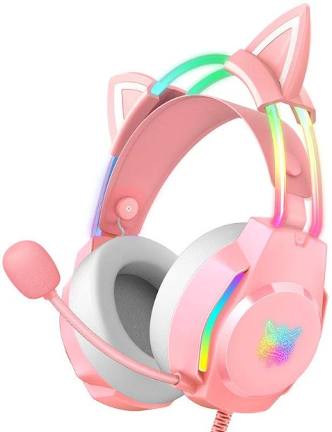ONIKUMA X26 Head-mounted Headset RGB Light With Cat's Ears Glow, Gaming Headset Wired Headset