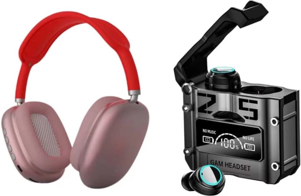 UG COMBOS P 9 WIRELESS HEADPHONES AND M25 WIRELESS EARBUDS COMBO Bluetooth Headset