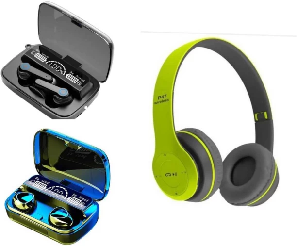 UG HEADPHONES P47 Wireless Headphones with M10 And M19 Earbuds Bluetooth Headset